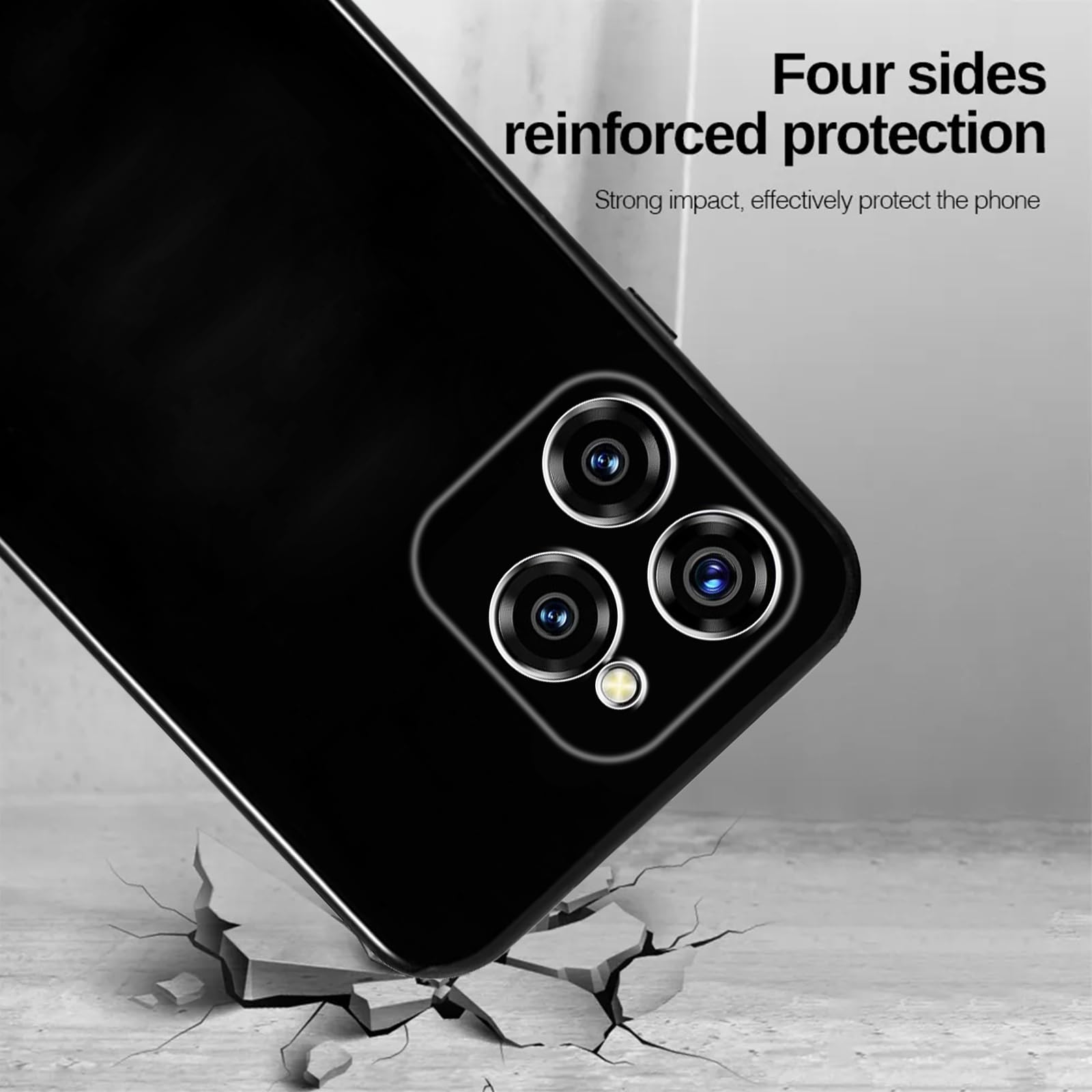 KUSINHOKA Case for OUKITEL C50 + 2 Pack Screen Protector Tempered Glass,Anti Scratch,Drop Protection,Non Slip Soft TPU Thin Full Body Protective Phone Cover,Black - Image 2