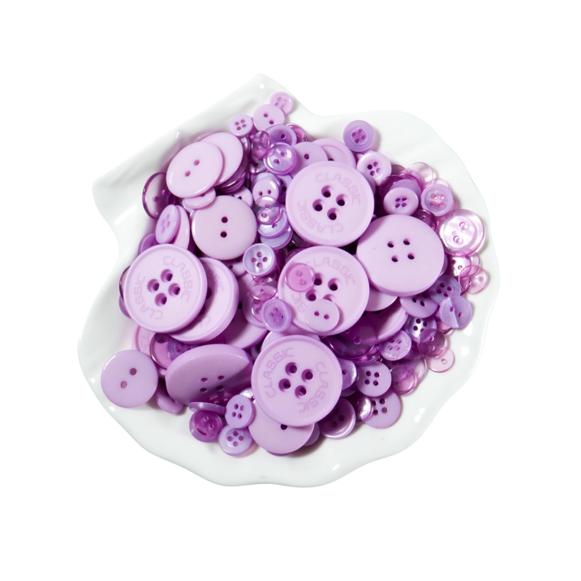 Assorted Shapes & Sizes Craft Buttons 250g – Lilac – Decorative Buttons for Sewing, Cardmaking & Creative Crafts