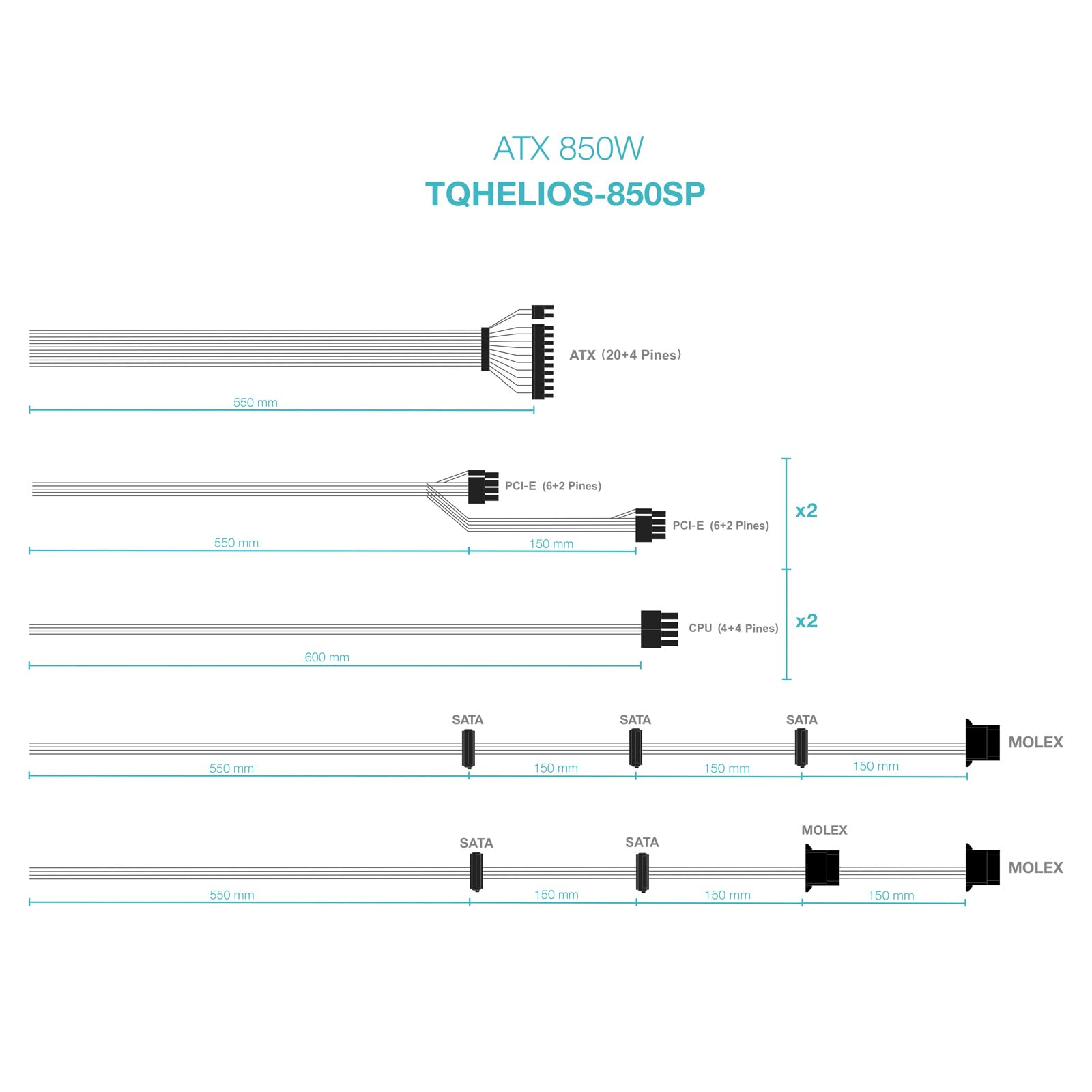 TOOQ TQHELIOS-850SP - Fuente de Alimentación ATX 850W APFC 80Plus Bronze