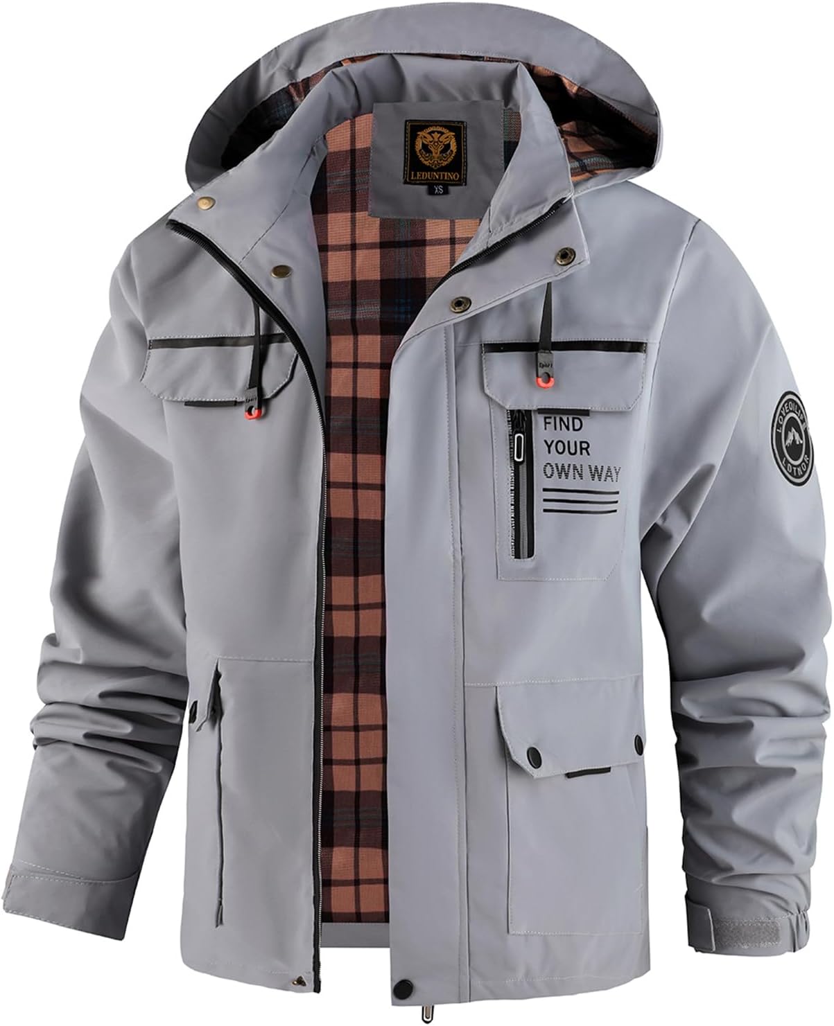 Men's Casual Jackets, Lightweight Water-Resistant Jackets, Softshell Hooded Jacket, Spring/Fall Outdoor Wear - Image 6