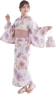 [NISHIORI] 浴衣 セット レディース 二部式 選べる浴衣 しわ兵児帯 2点セット 大人かわいい 上品 花柄 夏祭り 花火大会