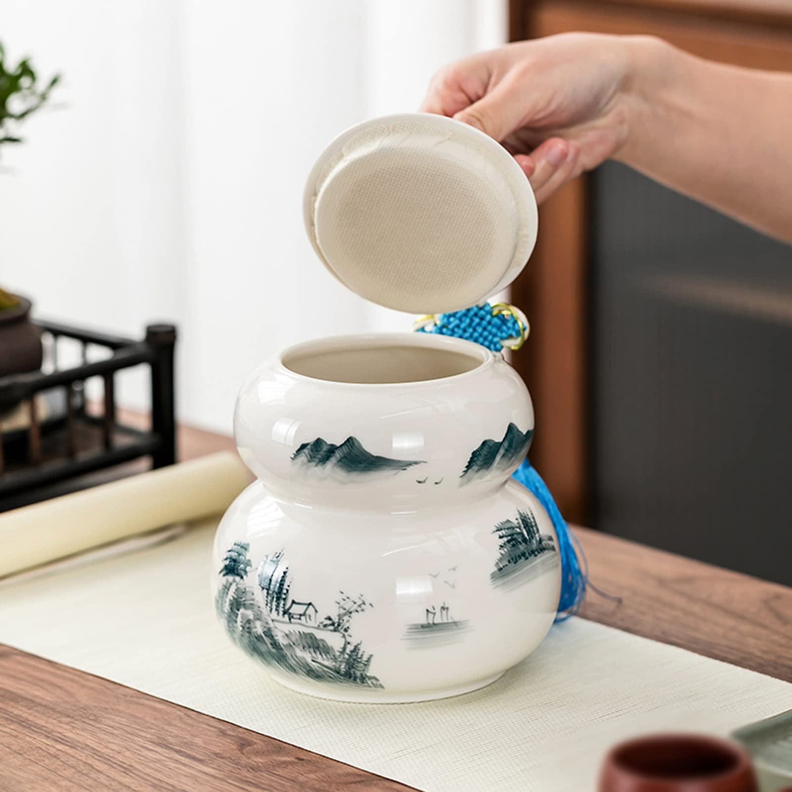 Urny, Pamiątka na prochy – Średniej wielkości ceramiczny słoik urnę(White B)