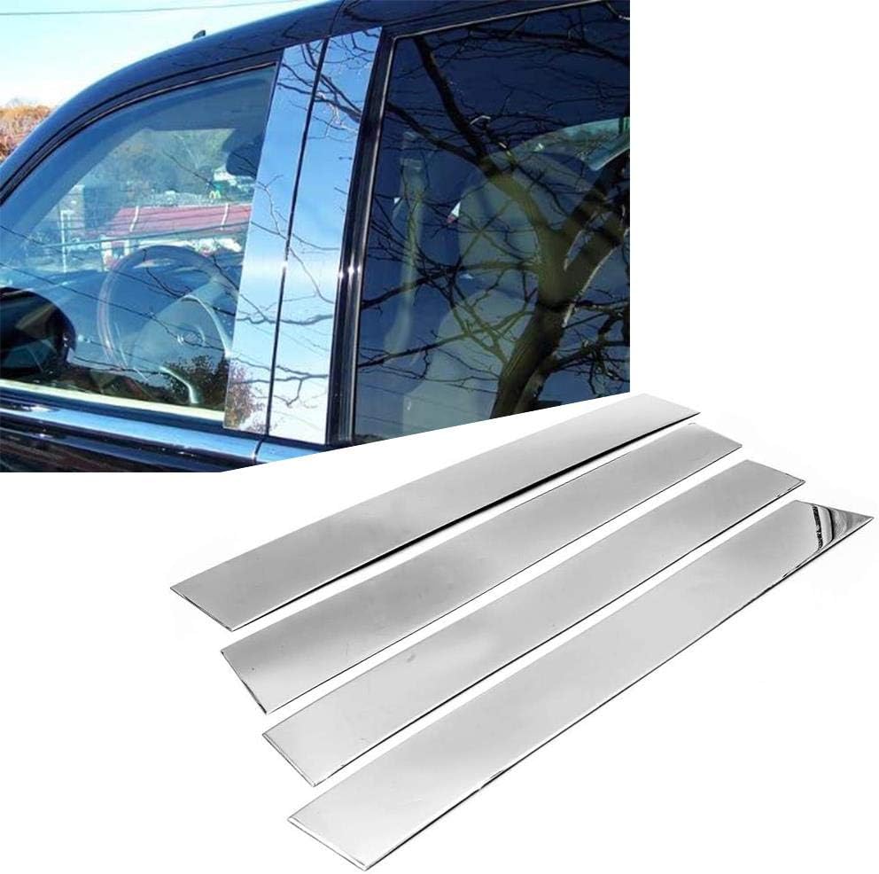 Polished Stainless Steel Center Door Pillar Post Trim Set Designed for 2007-2014 Cadillac Escalade