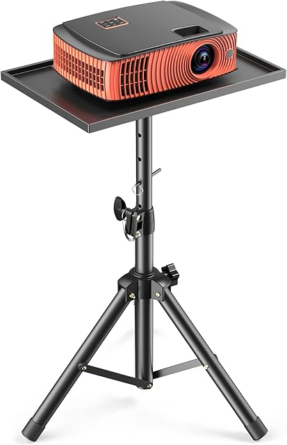 Amada Projector Tripod Stand, Foldable Laptop Tripod, Multifunctional DJ Racks/Projector Stand with Adjustable Height, Perfect for Office, Home, Stage or Studio-AMPS01