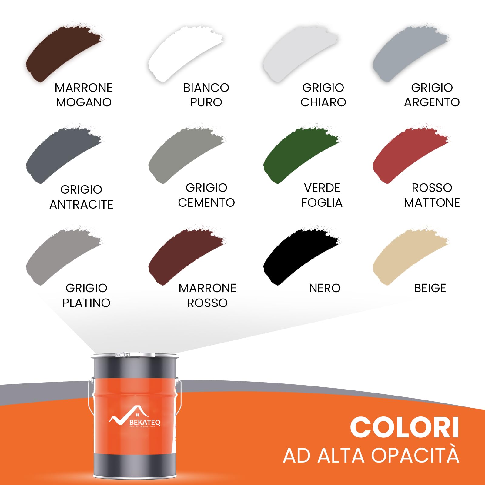 BEKATEQ Pittura per tetto Grigio antracite 20L - Vernice per tegole, calcestruzzo, legno, Eternit, bitume - Resistente ai raggi UV e alle intemperie, ad asciugatura rapida, elastico e idrofobo BE-510