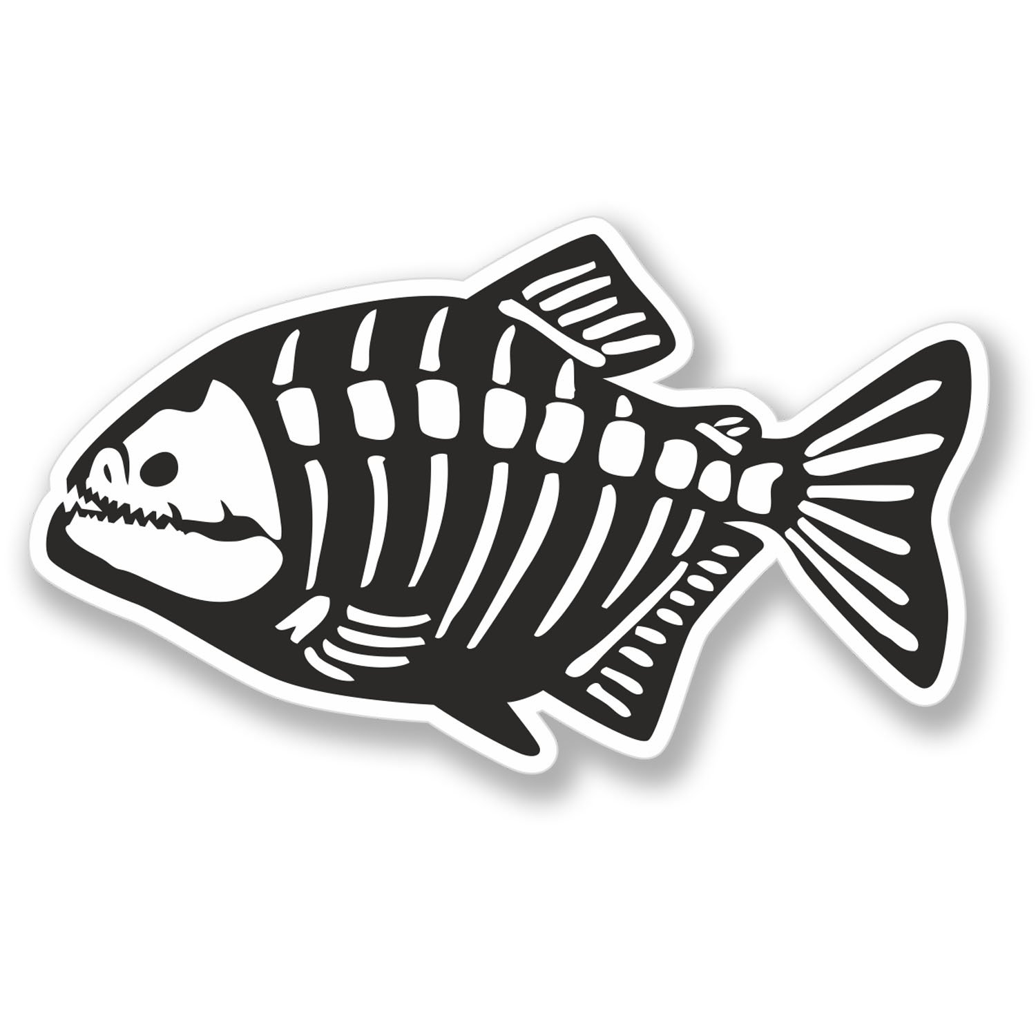 Destinationvinyl Multi 2 X Skeleton Fish Sticker Fishing Box Car Bike Bike Laptop Decal #4111 (10Cm Wide X 5.8Cm Tall)