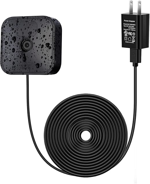 Ayotu 16ft/5m Power Cable for Blink Outdoor/Indoor (3rd Gen) - Wireless & Blink XT2/XT Camera, Waterproof Outdoor Power Adapter with Charging Cord, No Need Change Battery (No Camera), Black