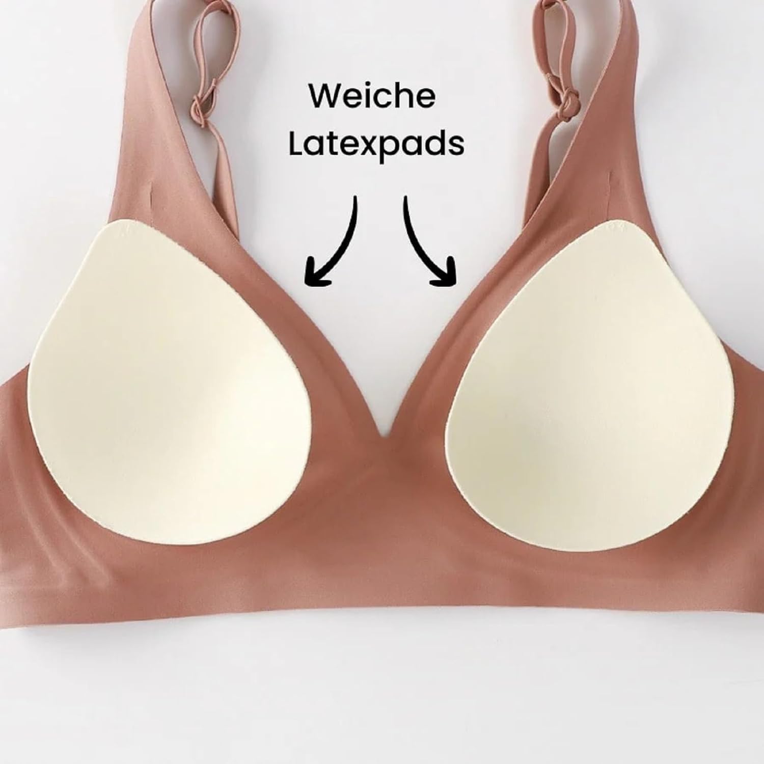 Reggiseno Push-up Senza Ferretto da Donna con Scollo a V, Senza Cuciture,Comfort. Reggiseno Push-up Delicato Senza Ferretto con Scollo a V,Buon Supporto,Senza Pressione.
