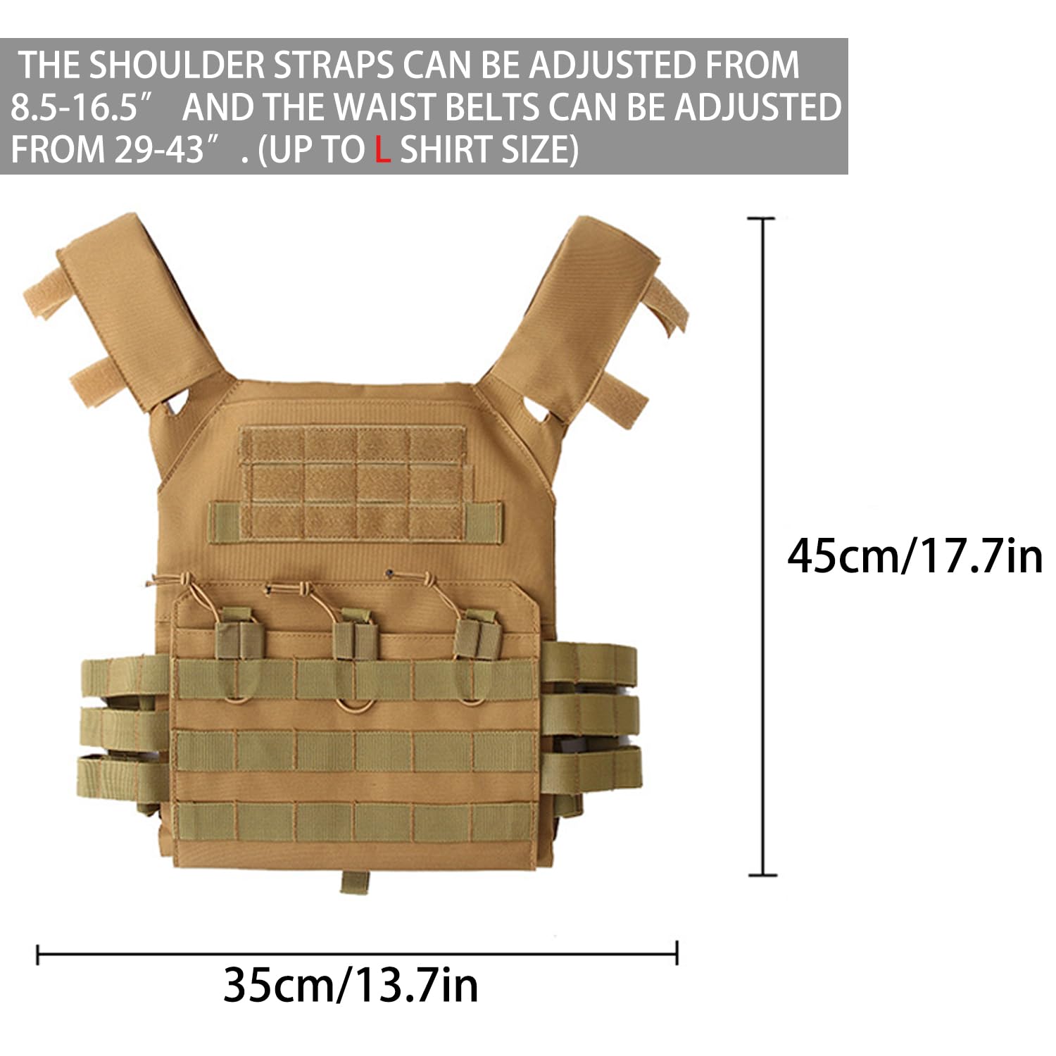 Gilet Airsoft rembourré en mousse - Gilet de protection pour paintball - Léger et respirant - Gilet Molle réglable pour l'entraînement en plein air - Costume de cosplay