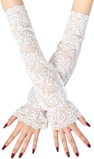 Women's Lace Long Gloves Fingerless Floral Gloves Bridal Prom Glove For Wedding Party Tea Parties Costume Accessories
