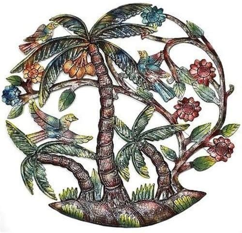 Large Palm Tree Tropical Metal Wall Art