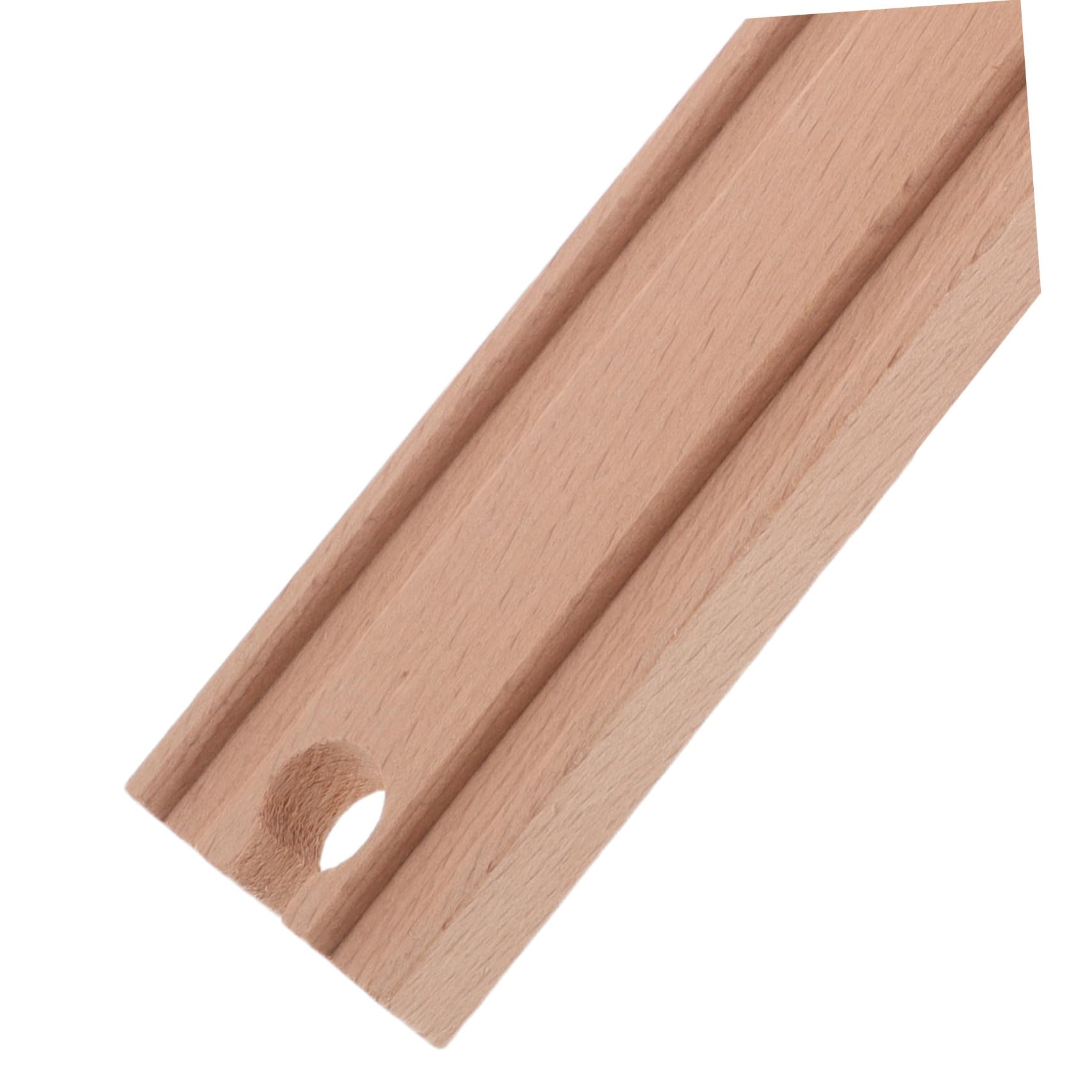 HEMOTON Binari in Legno per Trenini, 20 Pezzi Beige, Curve e Dritte | Compatibili con Modellini Ferroviari, Pezzi di Giunzione Inclusi, Montaggio Creativo per Gioco Quotidiano