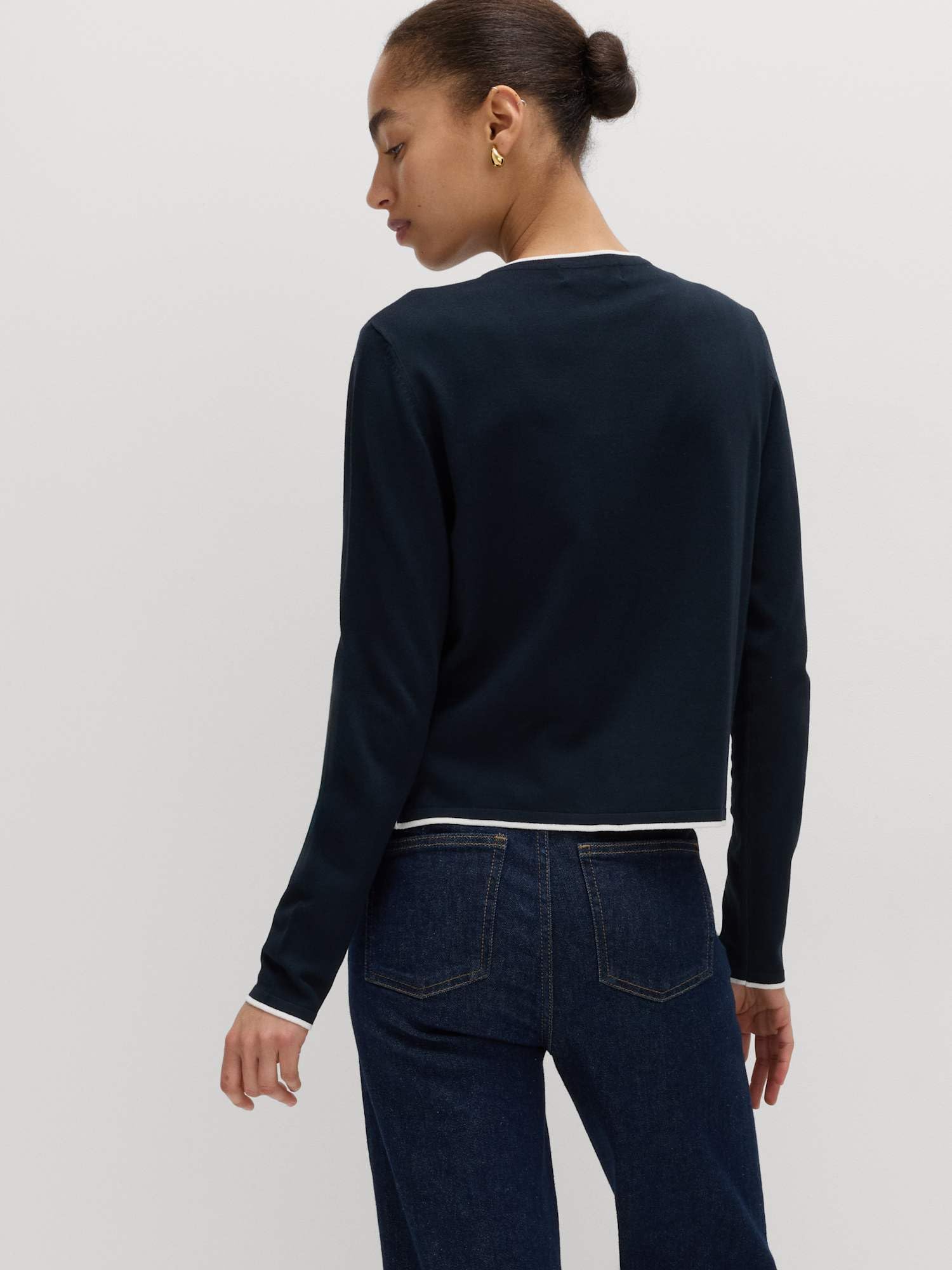 Marks & Spencer Donna Cardigan vestibilità Slim con Dettaglio Bordi