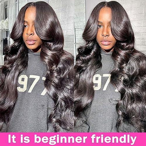 Image of 30 Inch Wear and Go Glueless Wigs Human Hair Pre Plucked Pre Cut 5x5 Hd Lace Closure Wigs Human Hair 180 Density Body Wave Lace Front Wigs Human Hair Wigs for Women No Glue 3 Seconds for Beginners