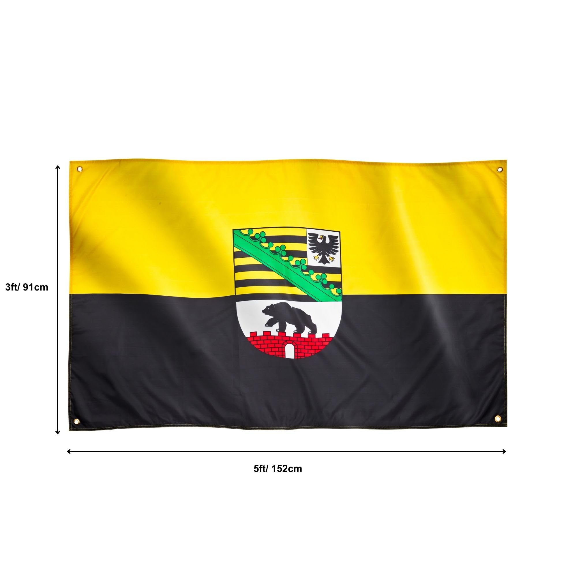 Runesol Saxony Anhalt Flag, 91x152cm, 3ft x 5ft, Sachsen-Anhalt Flagge, 4 Grommets, Eyelet in Every Corner - Image 2