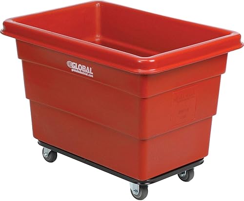 Miniatura 1 de Global Industrial 6 Bushel caja de plástico a granel camión, base de chasis de acero, rojo, 33-25"de largo x 23" de ancho x 24-12"H