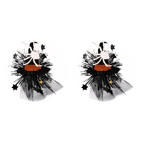 Pinzas para el cabello de Halloween, extraño sombrero de bruja araña, accesorios para el cabello para mujer, diseño de lentejuelas con purpurina y
