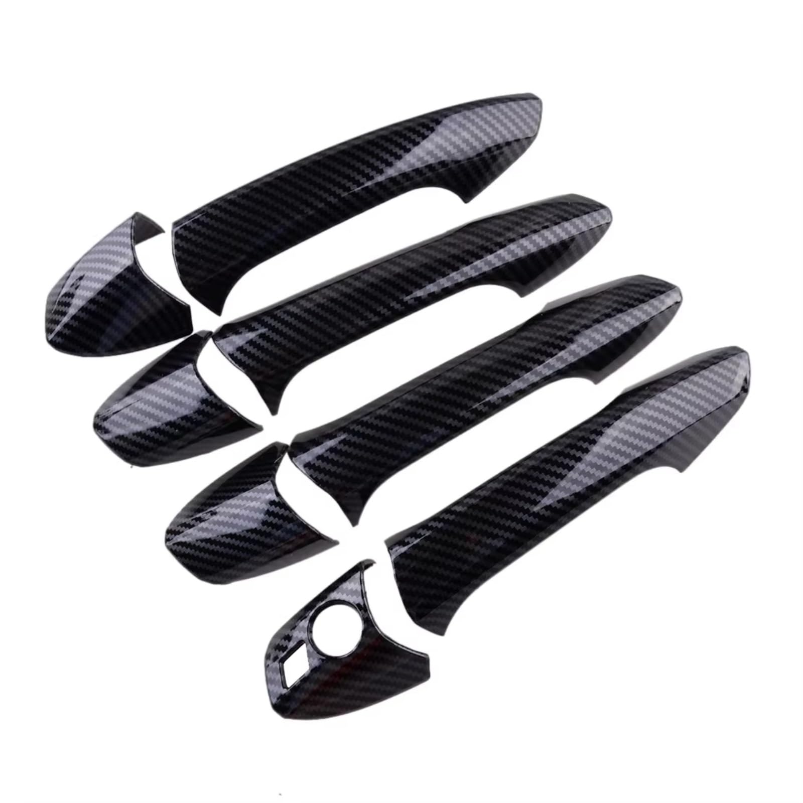 DSPOLIMV Outer Door Handle Cap Compatible with Benz for W246 W204 W212 X204 W166 W117 Car Exterior Door Handle Cover Trim Cap Set Carbon Fiber Texture LHD