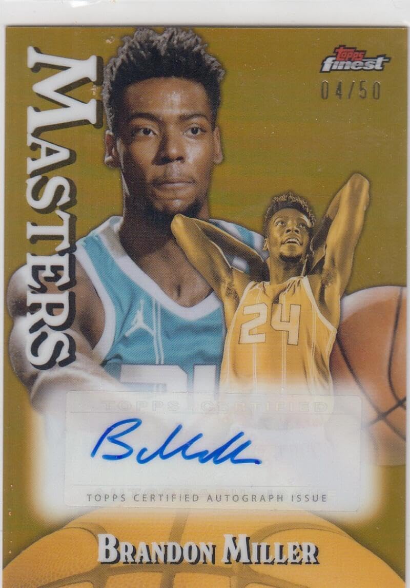 Basketball Trading Card 2024-25 Topps Finest Masters Autographs Gold Refractor #MA-BM Brandon Miller EX/NM Auto 4/50