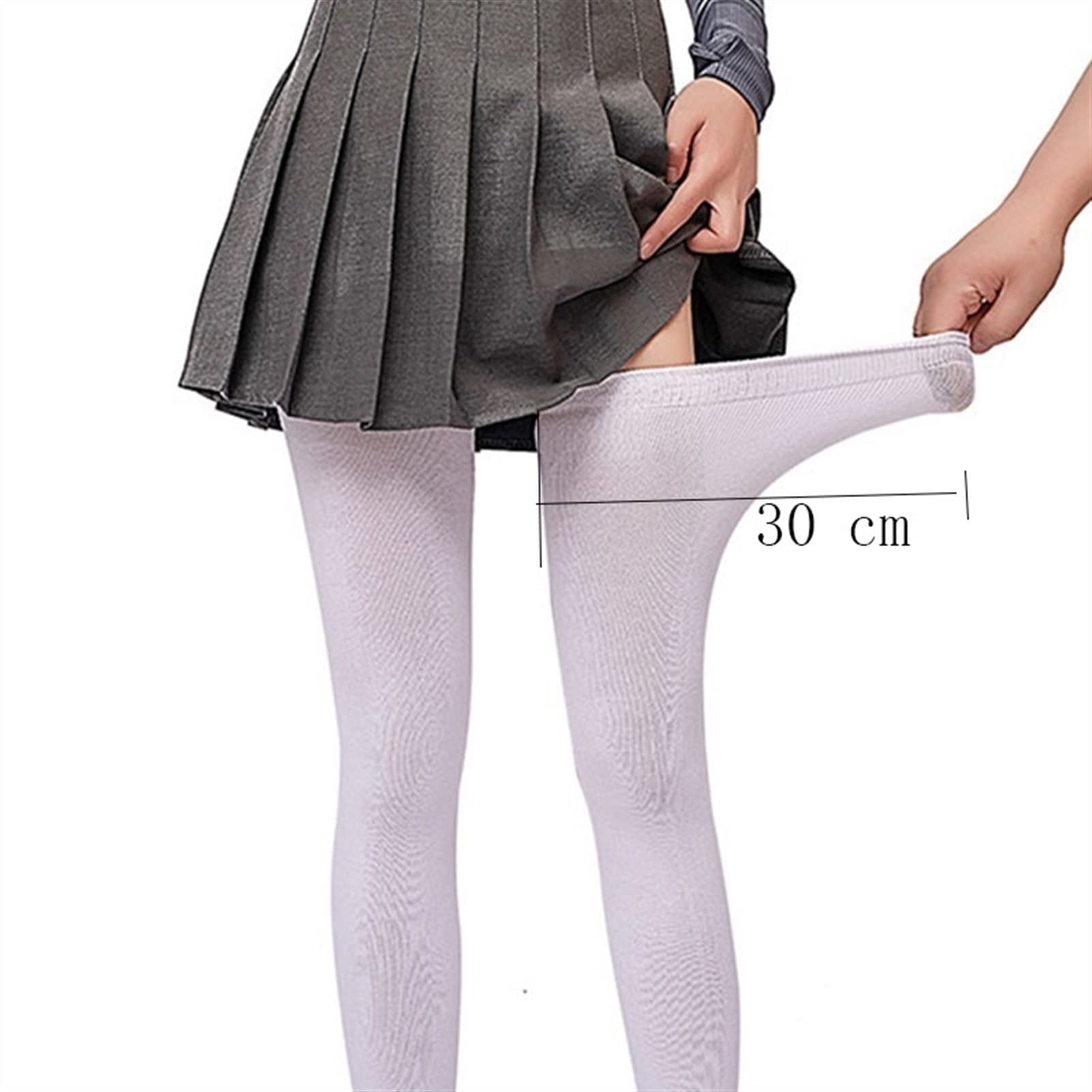 Medias de mujer Calcetines altos Super Elástico Plus Talla Medias for mujer Calcetines sobre la rodilla Sólido Color de Sólido Grueso Grueso Calcetines de algodón 2 pares Calcetines de mujer(E)
