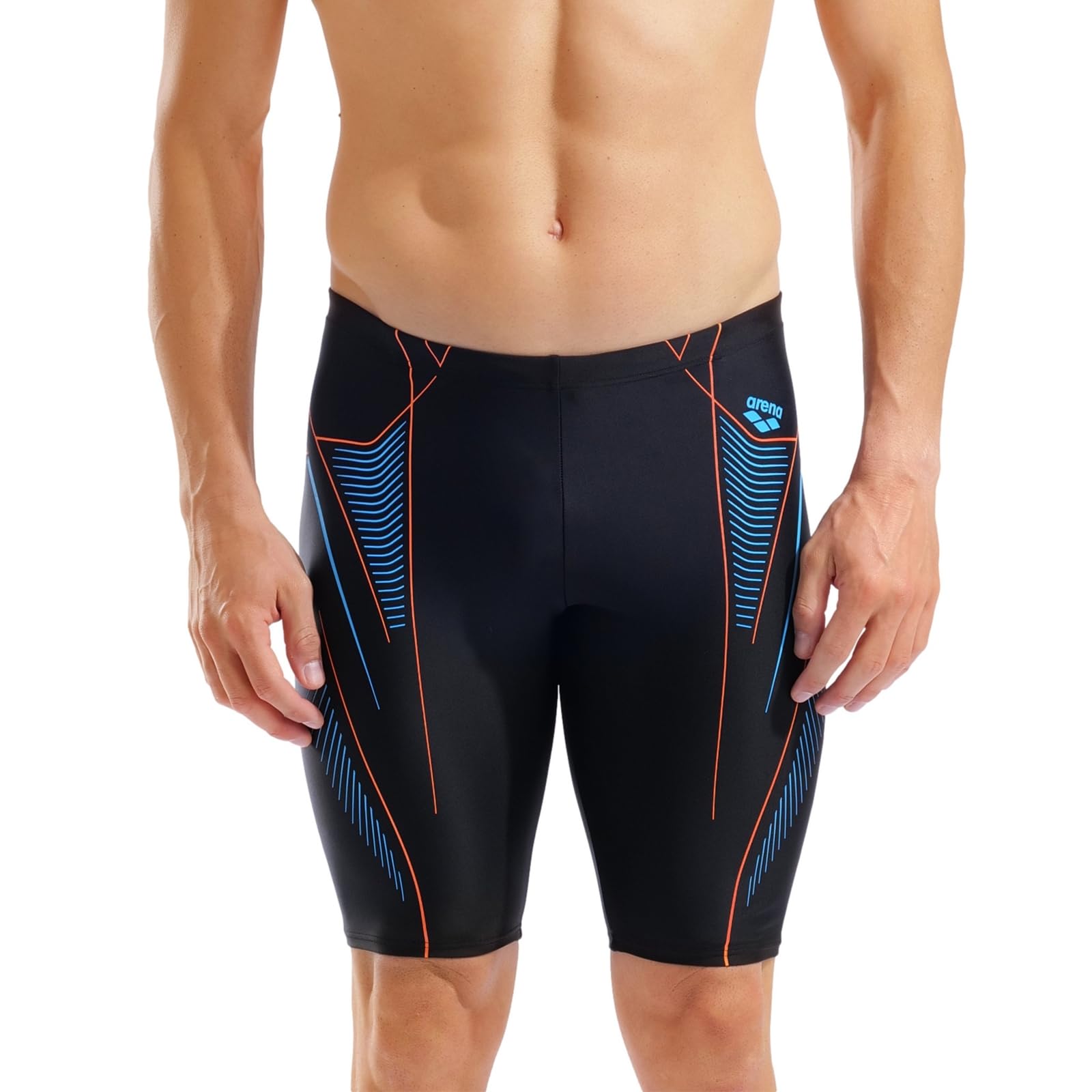 ARENA M NEO Stream Swim Jammer Black-Turquoise-Team ORANGE
