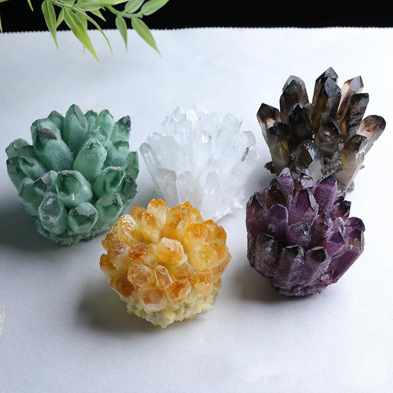 Geoda de cuarzo verde de 200g para decoracion natural del hogar 3