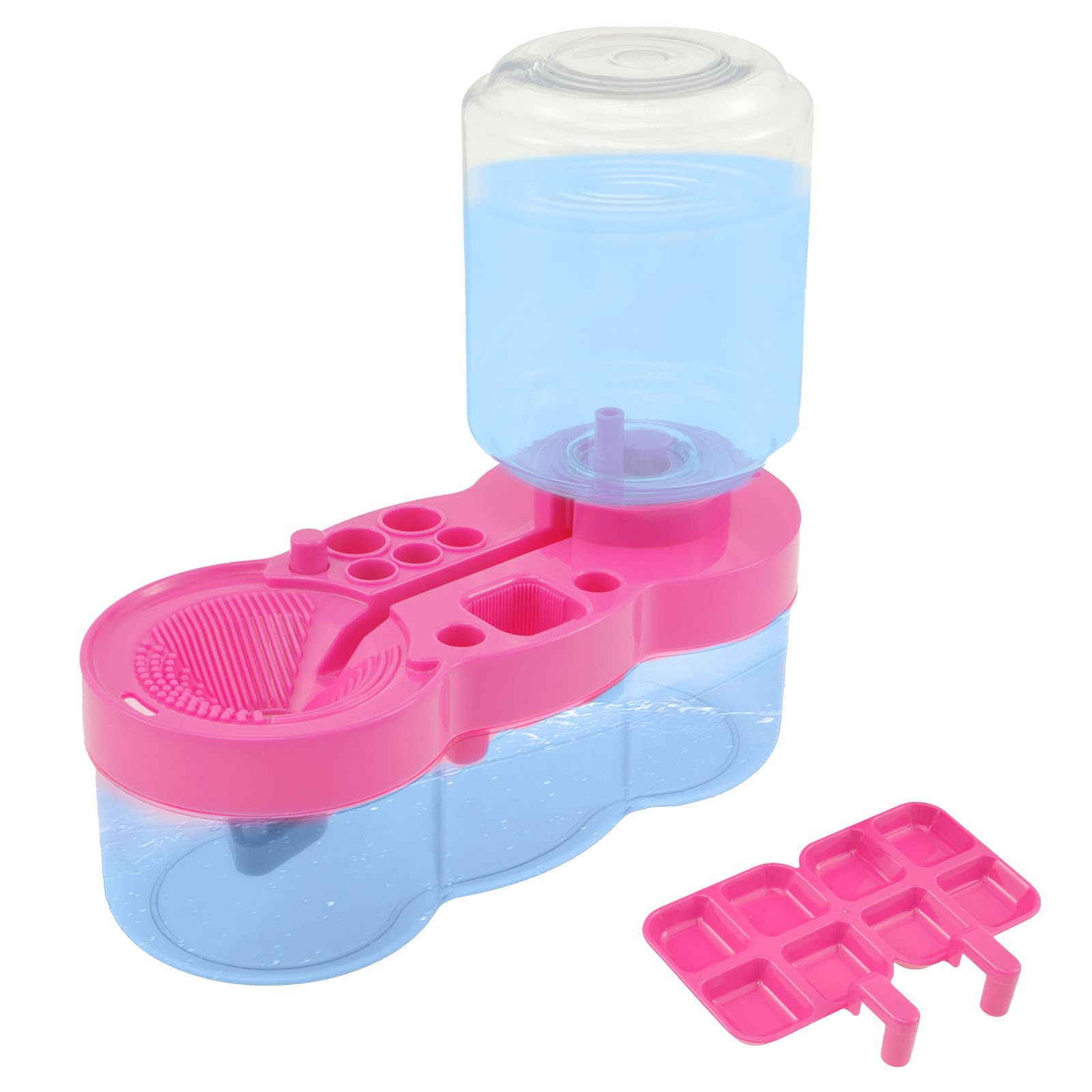 Paint Brush Cleaner Water Circulation Paint Brush Cleaner Tool with Paint Tray Multifunctional Painting Supplies with Drain and Brush Holder for Acrylic Watercolor US(purple)