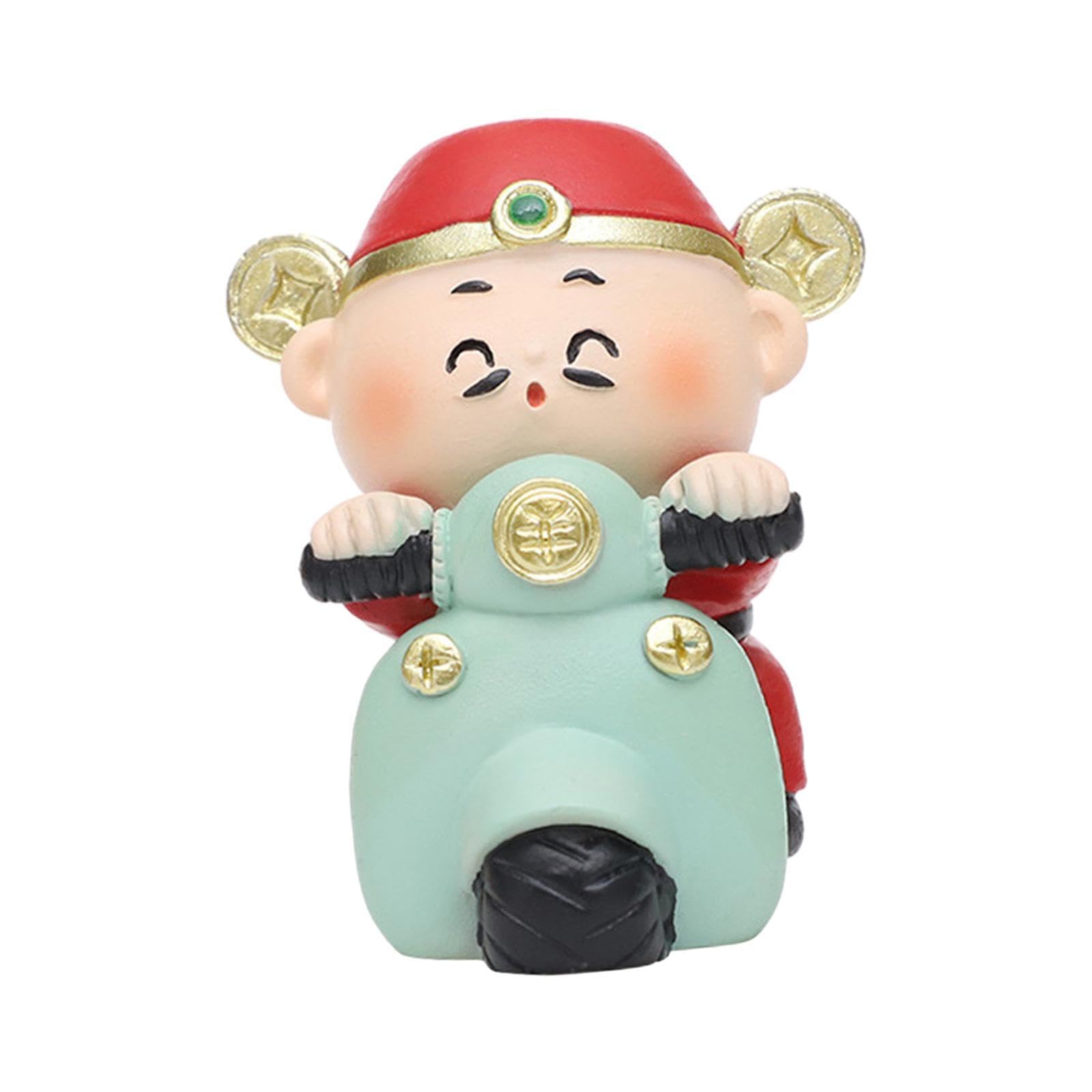 TWISAXC Mini Sculptures And Decorative Sculpture Props Adorable God Of Wealth Desktop Ornaments God Of Wealth Ornament Resin Desktop Decoration Living Rooms, Style D