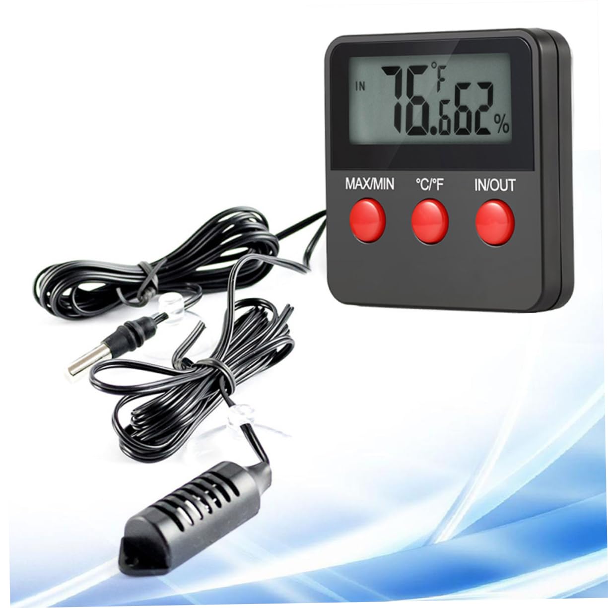 HOMSFOU 3pezzi Termometro Igrometro Digitale per Reptili e Incubazione Uova Misuratore di Temperatura e umidità Senza Batteria Display Facile da Montare per Terrari e Ambienti Domestici