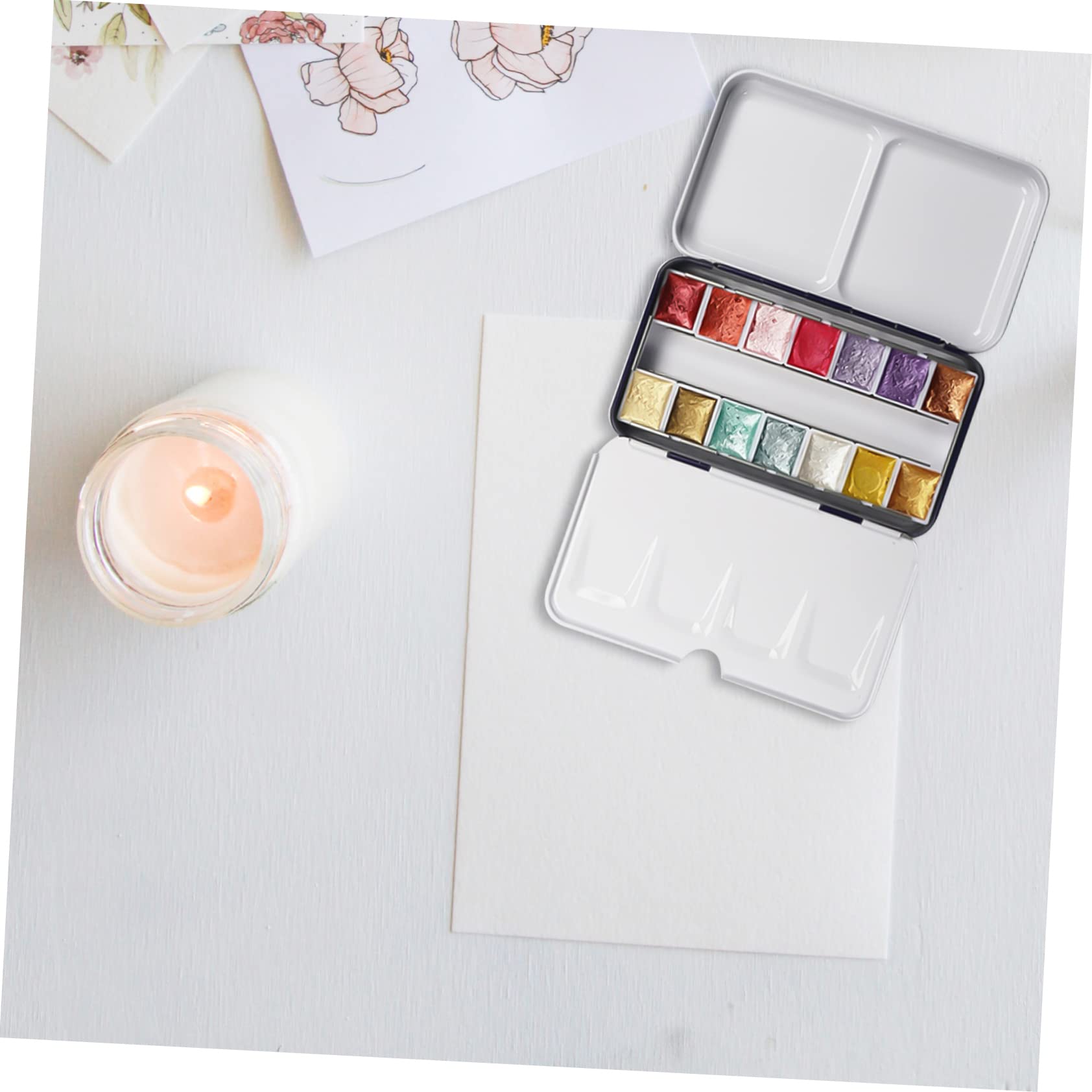 2sätze Aquarellbox Tragbare Metallpalette Mit Fächern Klappbare Künstler Und Schüler Für Unterwegs Leicht Und Langlebig Für Kreative Projekte