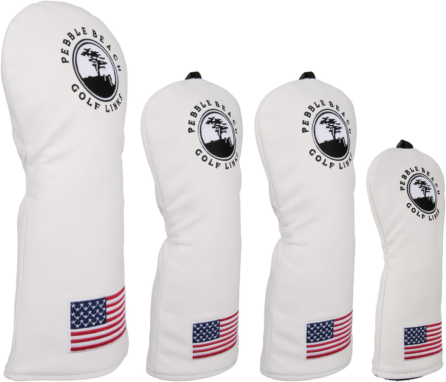 OGECLF White Leather with Embroidery Golf Club Driver Fairway Wood Hybrid Head Covers 1 3 5 UT Covers