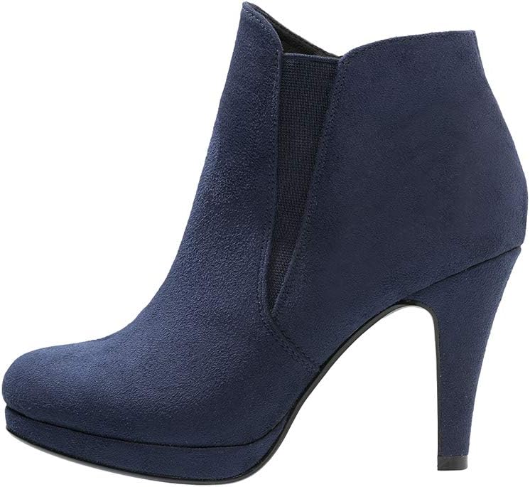 Anna Field High Heel Ankle Boots for Women - Stiletto Boots with Small Platform Heel - Elastic Booties - Zip Up Chelsea Boots