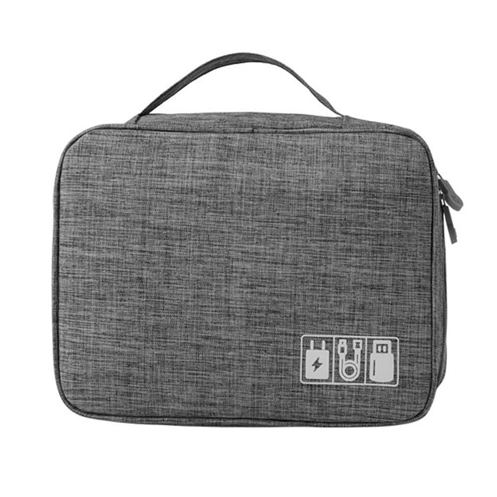 Travel Electronics Organizer Bag, Multi-Functional Double Layer Storage Case, Waterproof Cable Organizer Bag for Electronic Accessories for Tablet, Power Bank, iPad, and Memory Card.