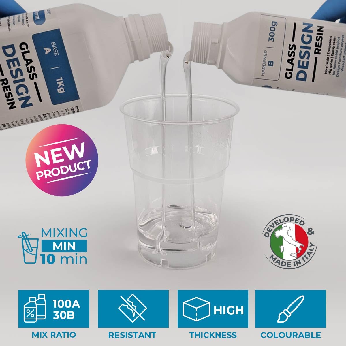Resina Epoxi Transparente para Mesas LIQUID DESIGN RESIN (6,5 kg)