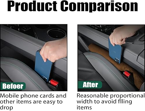 Miniatura 5 de Osilly Relleno de espacio para asiento de automóvil, paquete de 2 organizadores para evitar que las cosas se caigan, bloqueador de caídas de enchufe