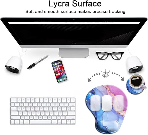 Miniatura 52 de Alfombrilla para mouse con soporte de muñeca, antideslizante, reposamuñecas para oficina, computadora, laptop y Mac, duradera, cómoda y ligera, cute