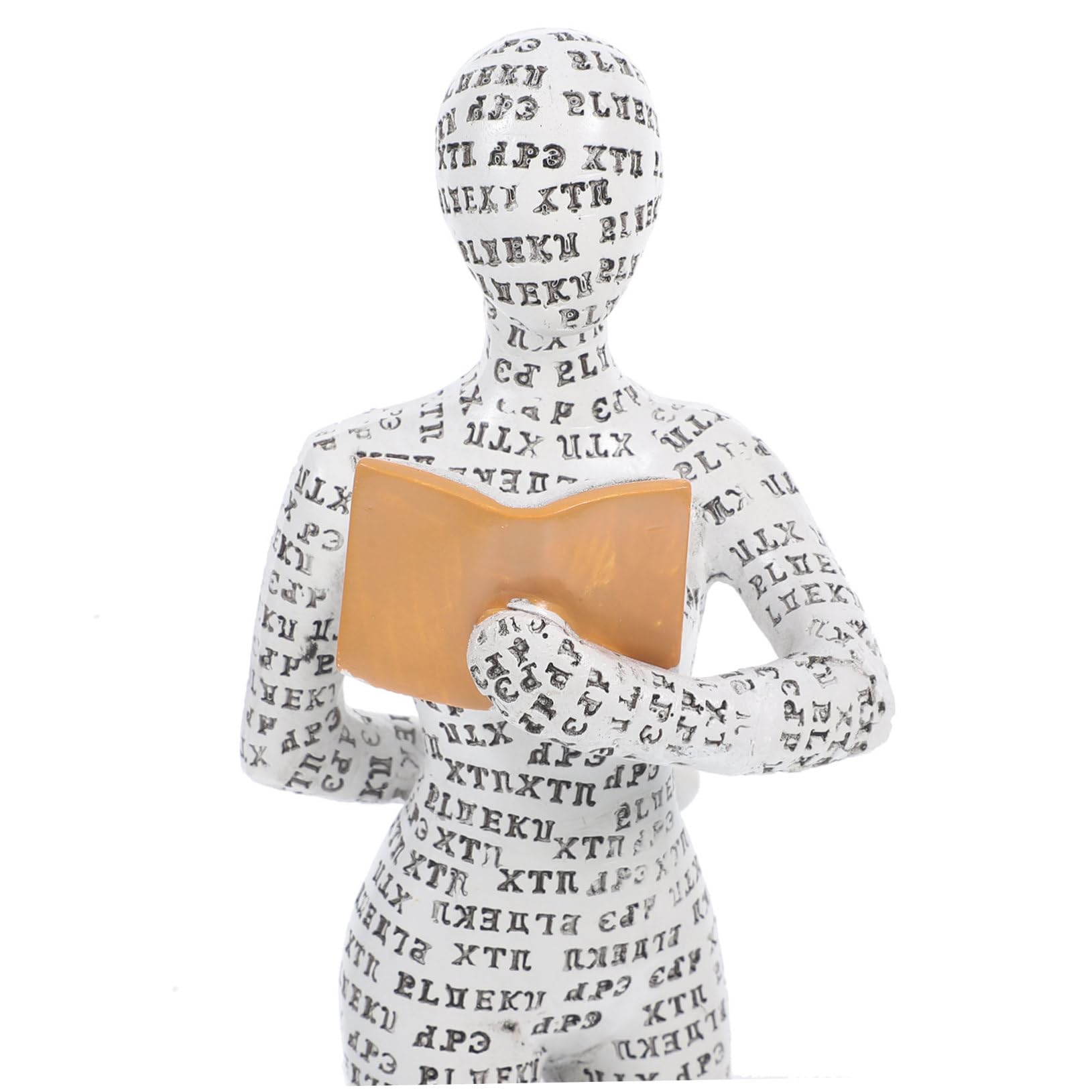 Hemobllo Statuetta Donna Lettura in Resina Bianca per Tavolo Studio | Decorazione da Scrivania, Forma Femminile Creativa, Finitura Liscia, Atmosfera Artistica