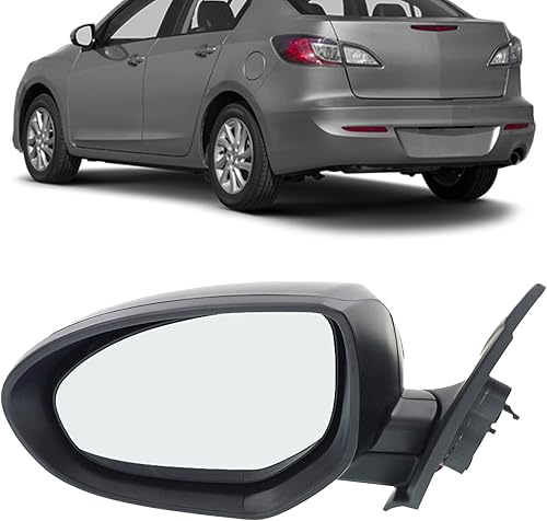 Espejo lateral de repuesto para Mazda 3 Sport GS GS-SKY GT GX i S Sedan Hatchback 2010 2011 2012 2013 – lado del conductor incluye vidrio