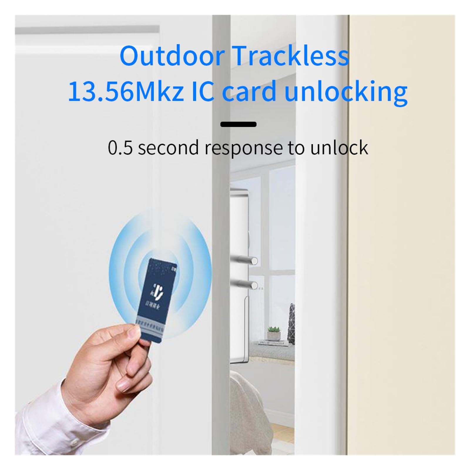 Smart Tuya App - Cerradura de tarjeta IC para puerta de madera, cerradura de puerta electrónica, sin taladro, instalación oculta en interiores, 13,56 MHz