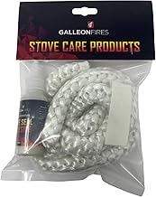 14mm White Stove Rope Kit 2m for Stove Door Seal with Large 50ml Glue & Tape - Heat Resistant 2m x 14mm
