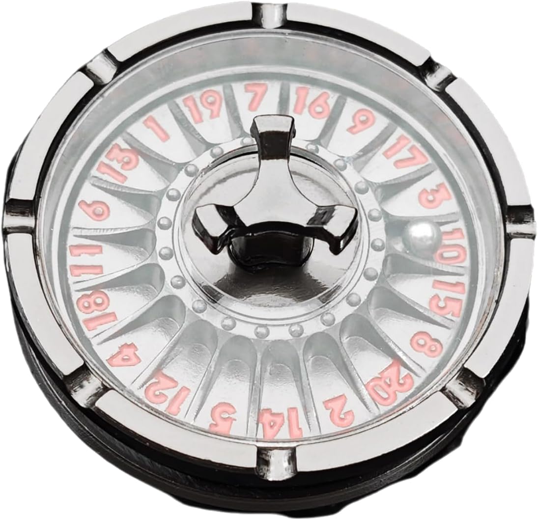 Roulette dice Spinning top, 20-Sided Metal DND dice with 3D Embossed Mechanical DND dice (Black and red)