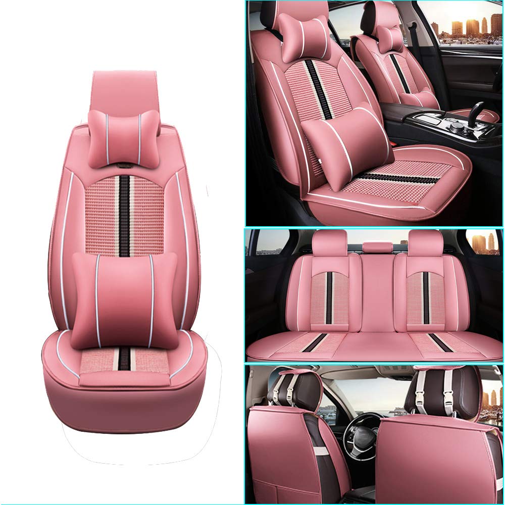 Car Seat Cover for Nissan Versa Front+Rear Seats Protector Covers Waterproof Soft PU Leather Cushion