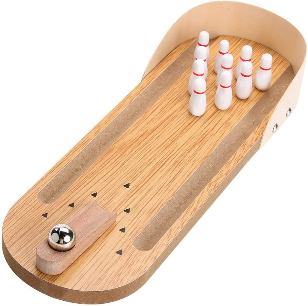 Mini juego de bolos de mesa, tablero de madera, mini arcade, escritorio, bolos pequeños, callejón de tiro, escritorio de oficina, artilugios para aliviar el estrés, juguetes para dedos pequeños, regalos divertidos para hombres, mujeres, niños, adolescentes y niños