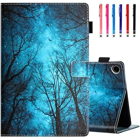 MonsDirect Case for Samsung Galaxy Tab A9+ 11 Inch 2023 (SM-X210/X216/X218), TPU+PU Anti-Scratch with Stand Protective Cover, Auto Wake/Sleep & Pen Holder for Galaxy Tab A9 Plus Tablet, Blue Forest Cover