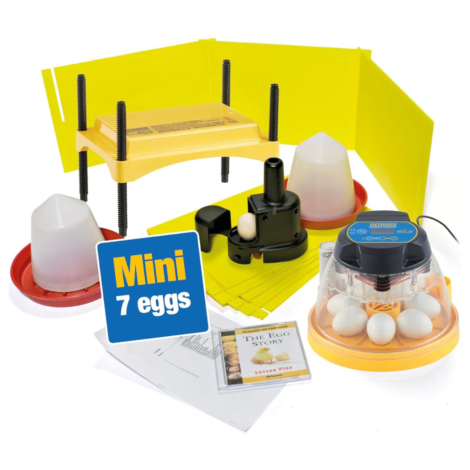 Mini II Advance Egg Incubator Classroom Kit Brooder Pack for Students with Lesson Plan, Egg Scope, EcoGlow Brooder, Plastic Chick Enclosure, Feeder and Drinker for Hatching Chicks, Ducklings