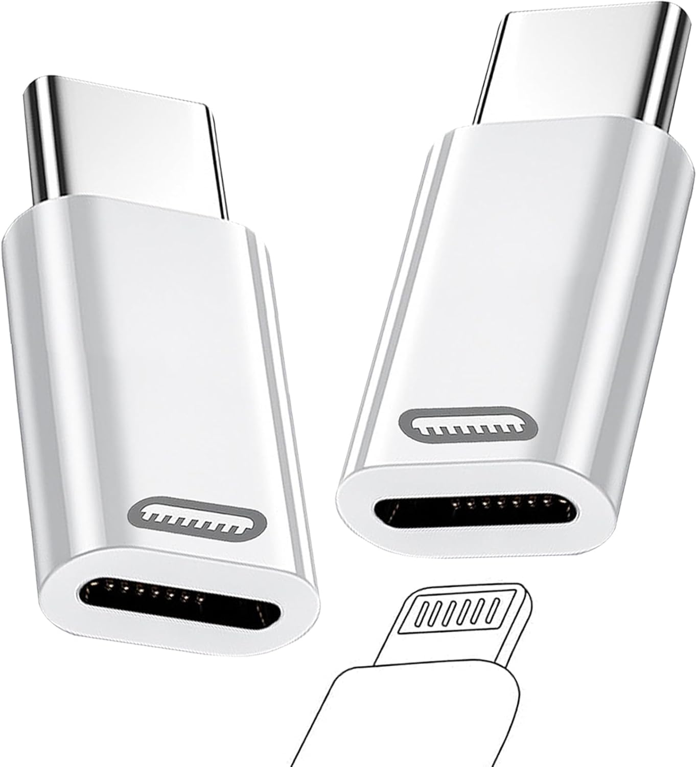 2 Pcs Lightning to USB-C Adapter with 35W Fast PD Charger & Data Transfe,Lightning to USB C Adapter Converte,Lightning Female to USB C Male Adapter for iPhone 15/15 Pro/15 Pro Max/15 Plus,iPad Pro/Air