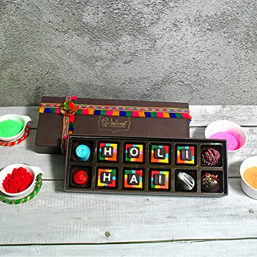 Image of Velvet Fine Chocolates Gift Hamper with Colourful Chocolates for Family, Friends, Employees | Gift Pack with Customized Message