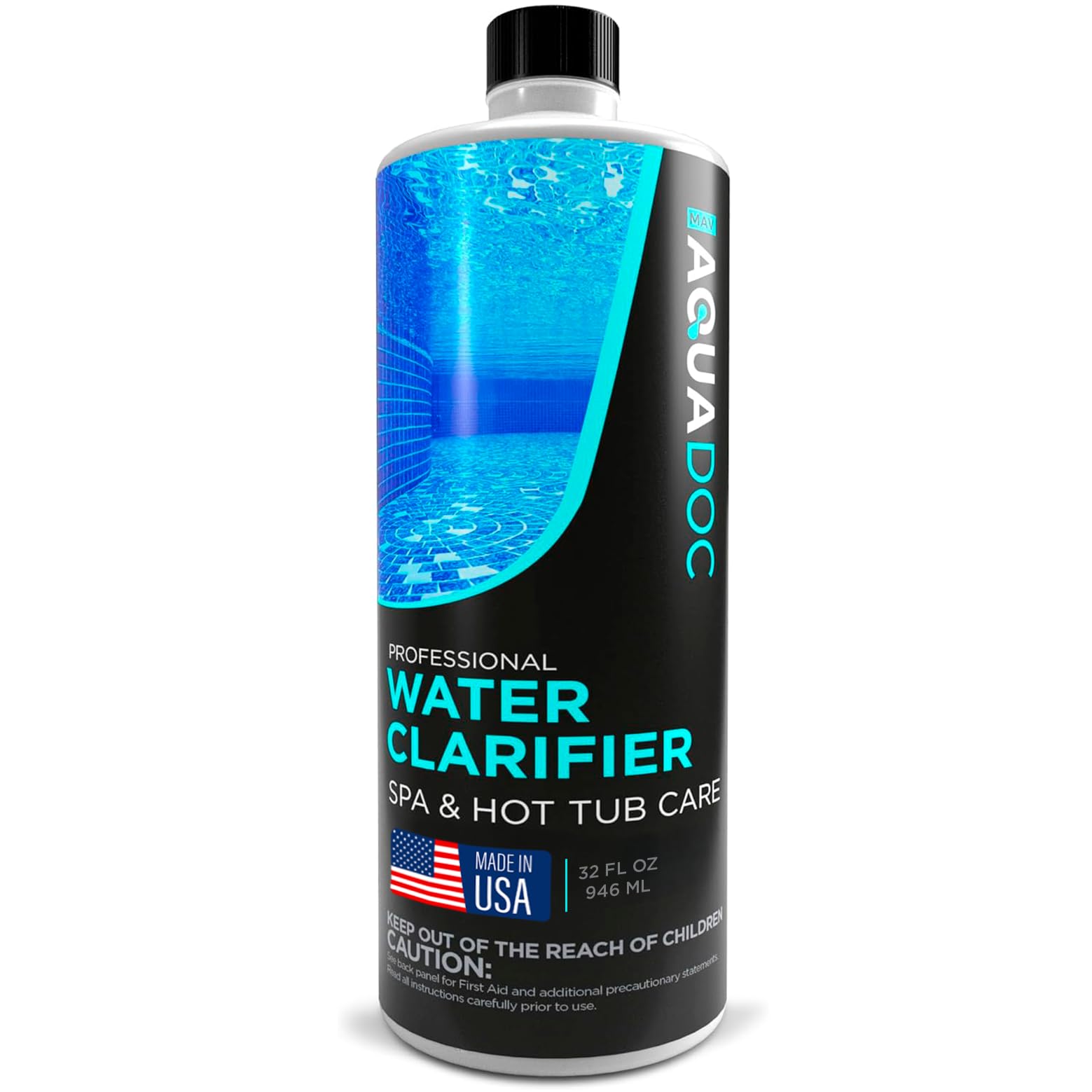 MAV AquaDoc Spa Clarifier & Hot Tub Clarifier for Fast Acting Cloudy Water Treatment, The Spa Clarifier Hot Tub Owners Love, Use Our Hot Tub Water Clarifier to Keep Your Spa Clear & Balanced - 32oz