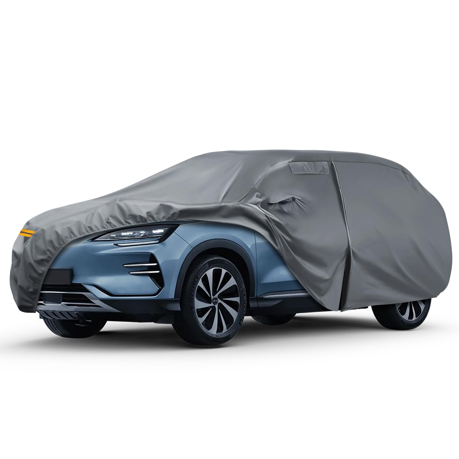 Telo Copriauto Esterno per 2023-2026 BYD Seal U 5-door SUV, Copertura Auto Copriauto Impermeabile, Telo Copri Auto con Porta con Cerniera per Protezione da Neve, Pioggia, Polvere, Grigio