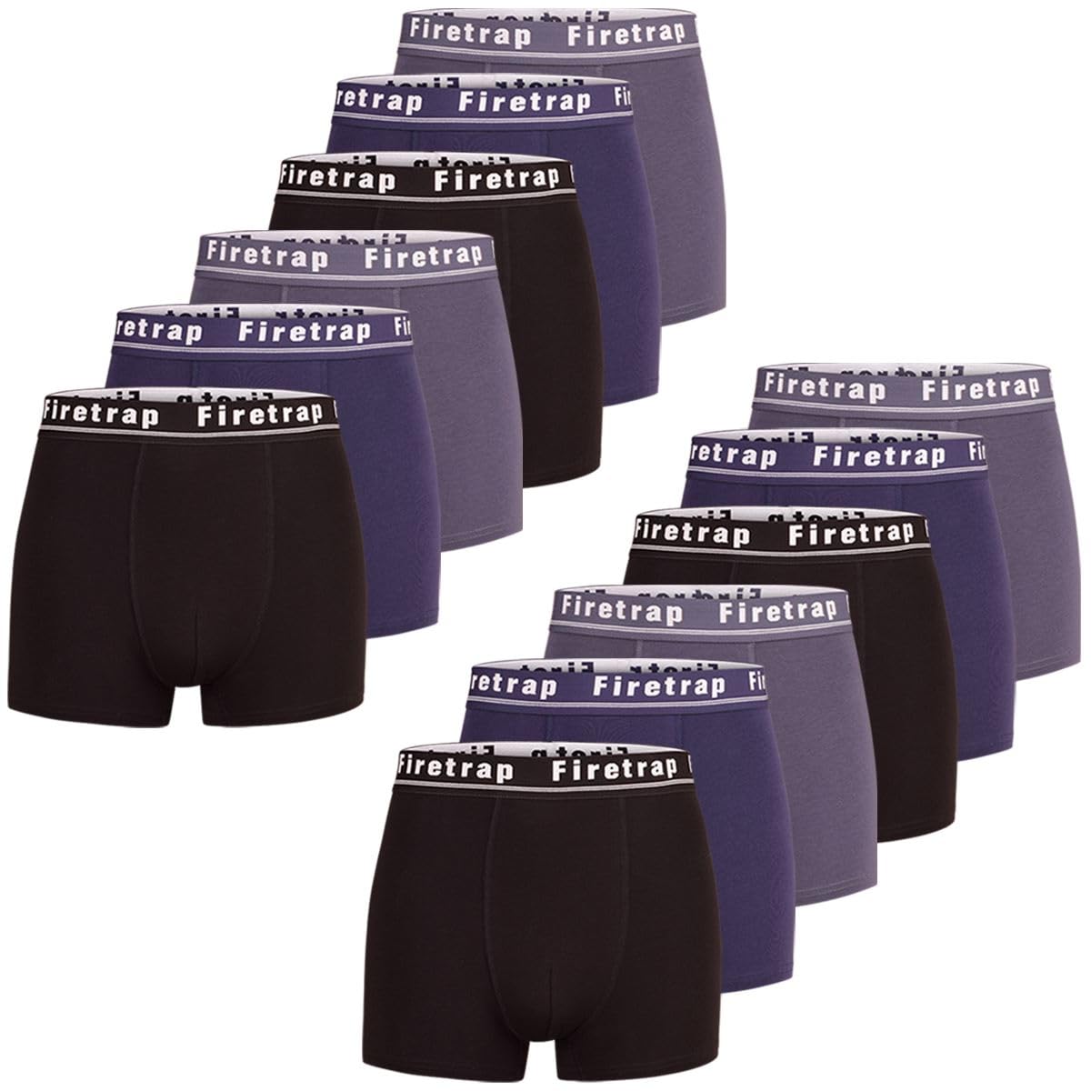 Firetrap Men's Cotton Stretch Boxers - Black - 2XL